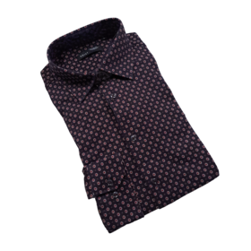 Horst Circle Pattern Sport Shirt - Burgundy
