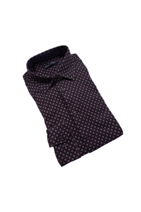 Horst Circle Pattern Sport Shirt - Burgundy