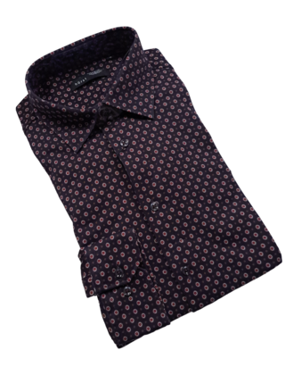 Horst Circle Pattern Sport Shirt - Burgundy