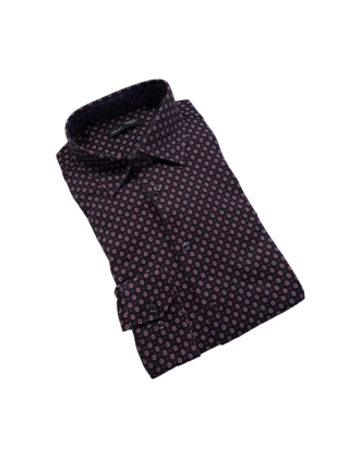 Horst Circle Pattern Sport Shirt - Burgundy
