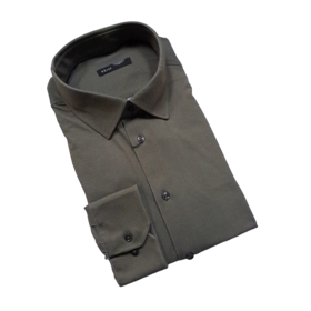 Horst Microdot Pattern Soft Dress Shirt - Khaki Green