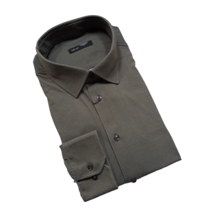 Horst Microdot Pattern Soft Dress Shirt - Khaki Green
