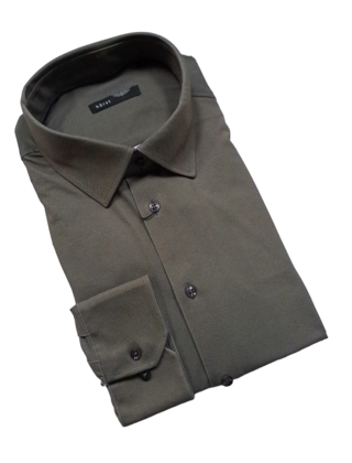 Horst Microdot Pattern Soft Dress Shirt - Khaki Green
