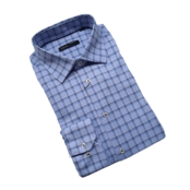 Horst Check Pattern Soft Dress Shirt - Blue