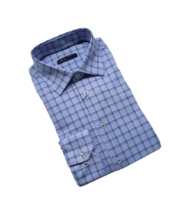 Horst Check Pattern Soft Dress Shirt - Blue
