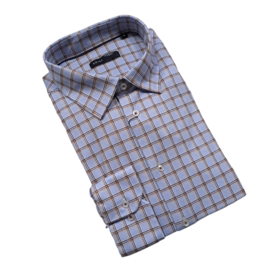 Horst Check Pattern Soft Dress Shirt - Brown