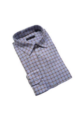 Horst Check Pattern Soft Dress Shirt - Brown