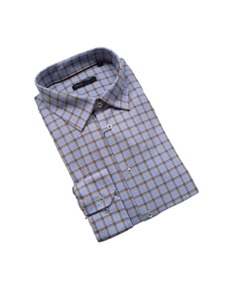 Horst Check Pattern Soft Dress Shirt - Brown