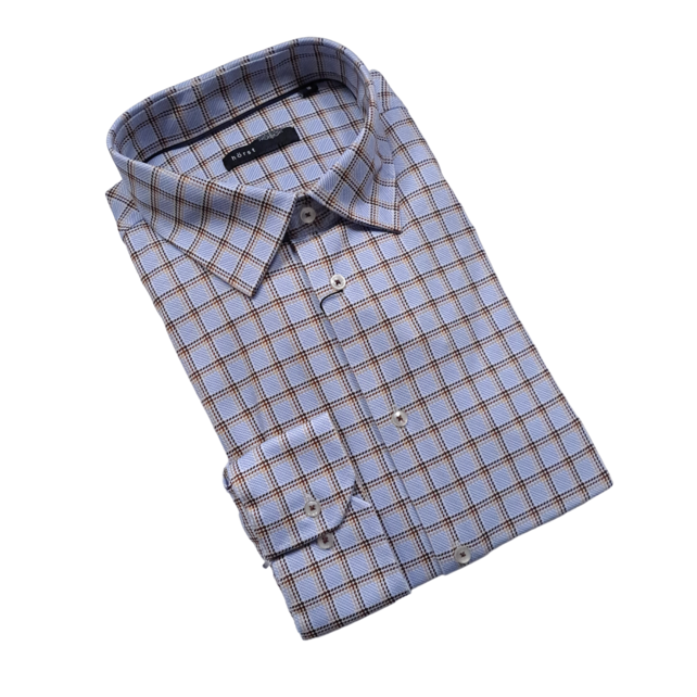 Horst Check Pattern Soft Dress Shirt - Brown