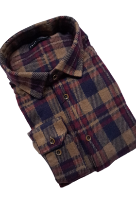 Horst Knitted Plaid Sport Shirt - Brown