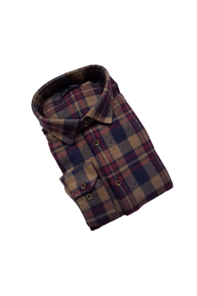 Horst Knitted Plaid Sport Shirt - Brown