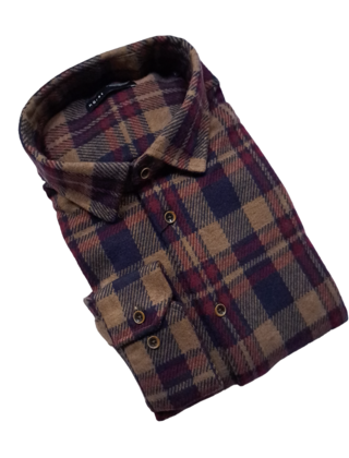 Horst Knitted Plaid Sport Shirt - Brown