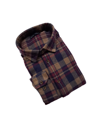 Horst Knitted Plaid Sport Shirt - Brown