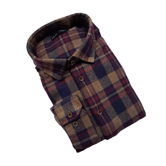 Horst Knitted Plaid Sport Shirt - Brown