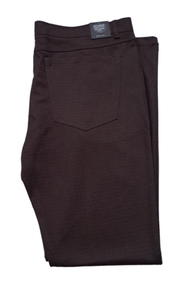 Horst Houndstooth Casual 4 Pocket Pants - Burgundy