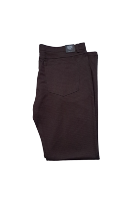 Horst Houndstooth Casual 4 Pocket Pants - Burgundy