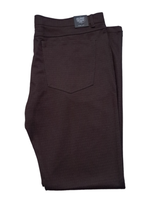 Horst Houndstooth Casual 4 Pocket Pants - Burgundy