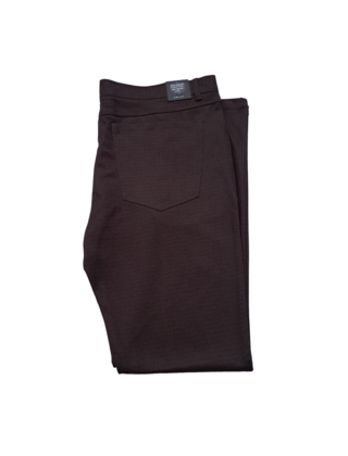 Horst Houndstooth Casual 4 Pocket Pants - Burgundy