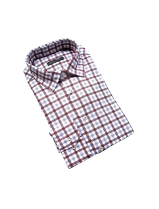 Horst Plaid Soft Dress Shirt - Burgundy