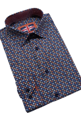 Soul Of London Cotton Stretch Sport Shirt - Navy