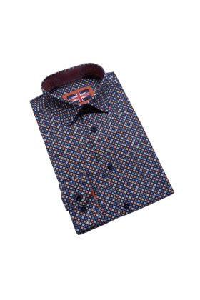Soul Of London Cotton Stretch Sport Shirt - Navy