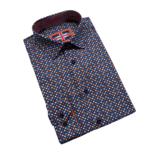 Soul Of London Cotton Stretch Sport Shirt - Navy