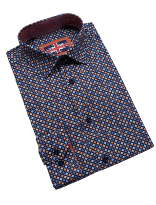 Soul Of London Cotton Stretch Sport Shirt - Navy