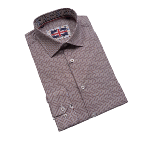 MULTI SOUL OF LONDON BIRDSEYE PATTERN STRETCH DRESS SHIRT