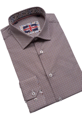 MULTI SOUL OF LONDON BIRDSEYE PATTERN STRETCH DRESS SHIRT