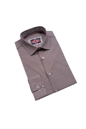 MULTI SOUL OF LONDON BIRDSEYE PATTERN STRETCH DRESS SHIRT