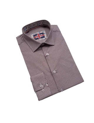MULTI SOUL OF LONDON BIRDSEYE PATTERN STRETCH DRESS SHIRT