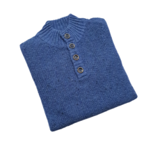 Modango Mock Button Sweater - Light Blue