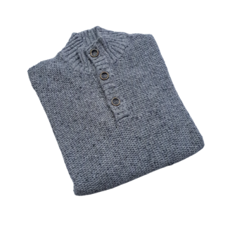Modango Mock Button Sweater  - Grey
