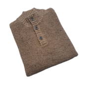 Modango Mock Button Sweater - Beige