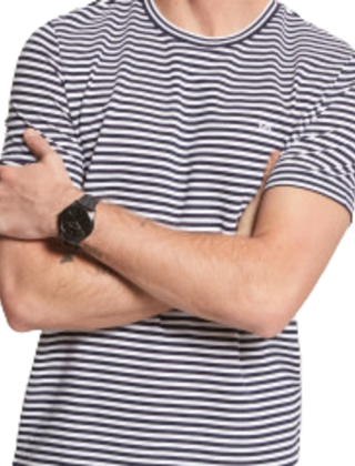 MICHAEL KORS JERSEY STRIPE TEE-MIDNIGHT