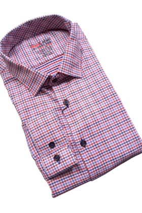 Leo Chevalier Red Label Check Dress Shirt - Red/Blue
