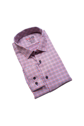 Leo Chevalier Red Label Check Dress Shirt - Red/Blue