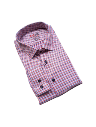 Leo Chevalier Red Label Check Dress Shirt - Red/Blue