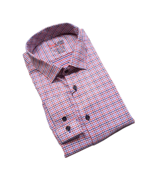 Leo Chevalier Leo Chevalier Red Label Check Dress Shirt - Red/Blue