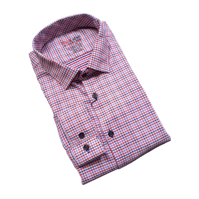 Leo Chevalier Red Label Check Dress Shirt - Red/Blue Leo Chevalier Red Label Check Dress Shirt - Red/Blue