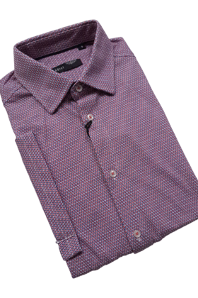 RED HORST  SHORT SLEEVE CIRCLE PATTERN DRESS SHIRT