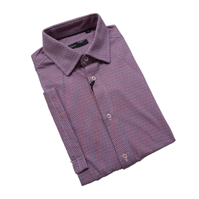 RED HORST  SHORT SLEEVE CIRCLE PATTERN DRESS SHIRT