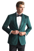 Allure Velvet Sport Coat - Emerald Green