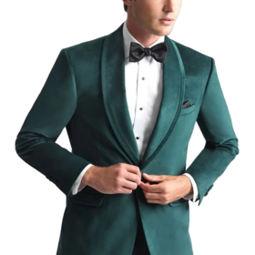 Allure Velvet Sport Coat - Emerald Green