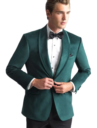 Allure Velvet Sport Coat - Emerald Green