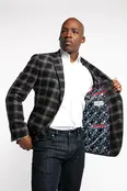 7 Downie St. Wool Blend Check Sport Coat - Hunter - Black/Grey