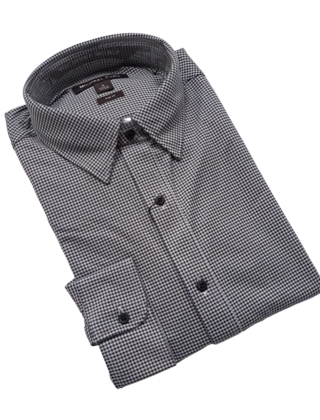 Michael Kors Performance Stretch Dress Shirt - Gingham - Black