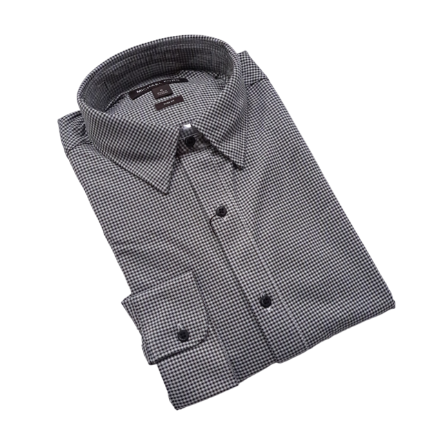 Michael Kors Performance Stretch Dress Shirt - Gingham - Black