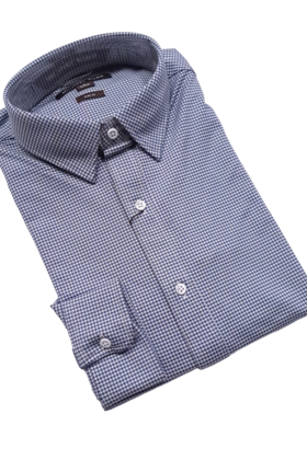 Michael Kors Performance Stretch Dress Shirt - Gingham - Danish Blue