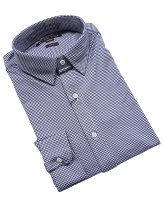 Michael Kors Performance Stretch Dress Shirt - Gingham - Danish Blue